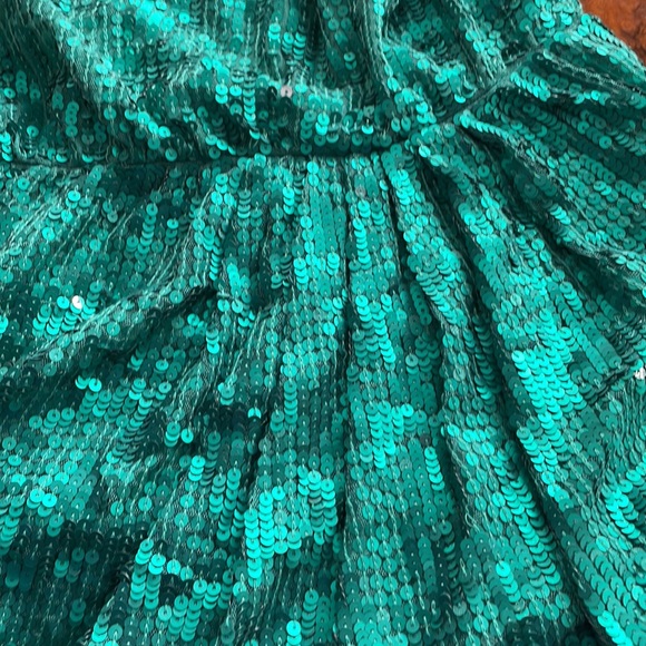 ASOS green one shoulder sequin dress sz6 NWT - Picture 3 of 6